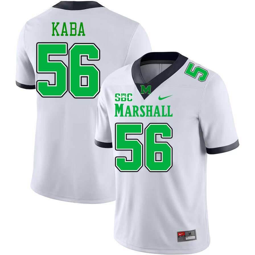 Marshall Thundering Herd #56 Sid Kaba College Football Jerseys Stitched-White